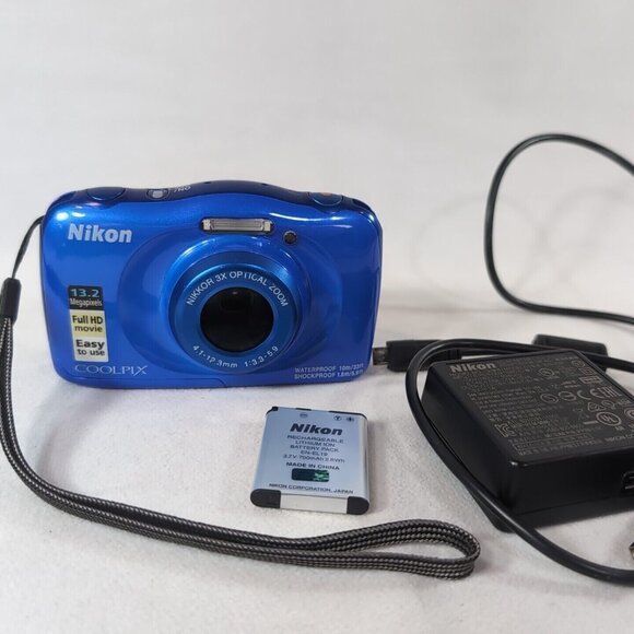 Nikon Other - Nikon Coolpix W100 Blue Digital Camera 13.2MP Waterproof 10m Shockproof 1.8m 3X